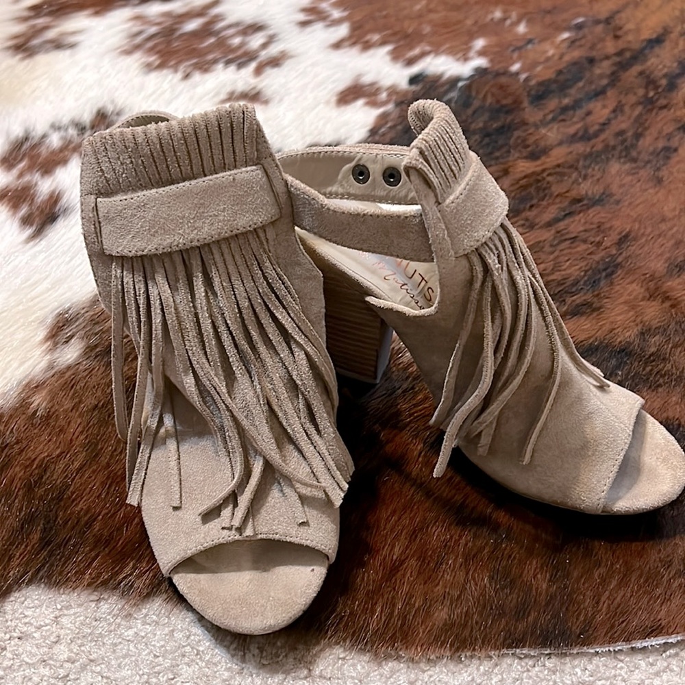 Fringed Tan Heels